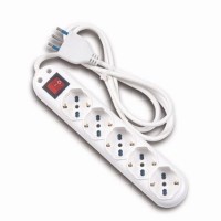 Presa Elettrica Multipla 5 uscite 10/16 A bivalenti + schuko con interruttore luminoso