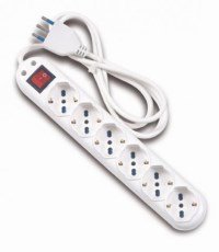 Presa Elettrica Multipla 6 uscite 10/16 A bivalenti + schuko con interruttore luminoso